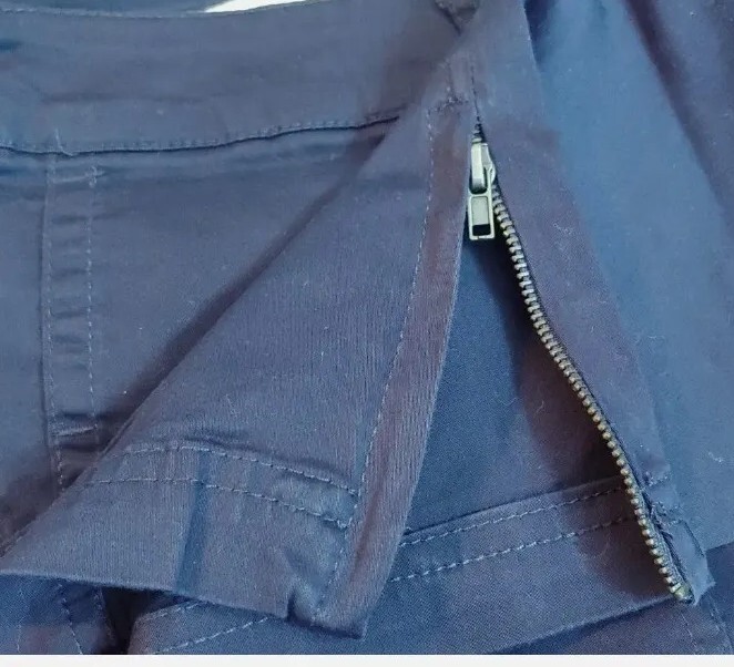 Mango MNG Basics Womens Pants Size 12 Blue Zipup Pockets Stretch Flat Front thumbnail 9