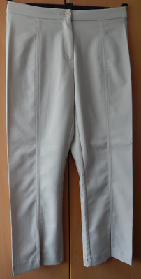 Damen Hose Street One 34 Teilungsnaht mit Schlitz 7/8 lang beige gerade Bein NEU