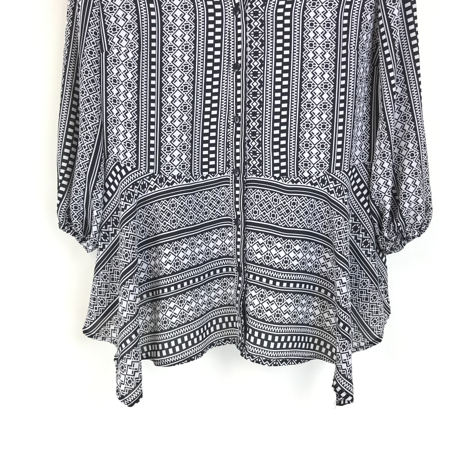 Style & Co. Split Neck Button Down Blouse Womens … - image 2