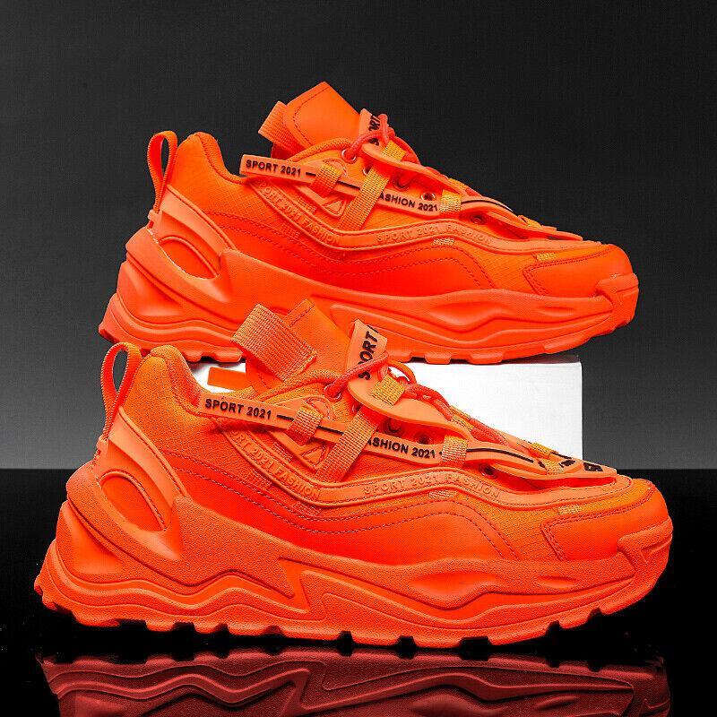 Chunky Fashion Men's Casual Shoes Leather Platform Dad Outdoor Running Sneakers