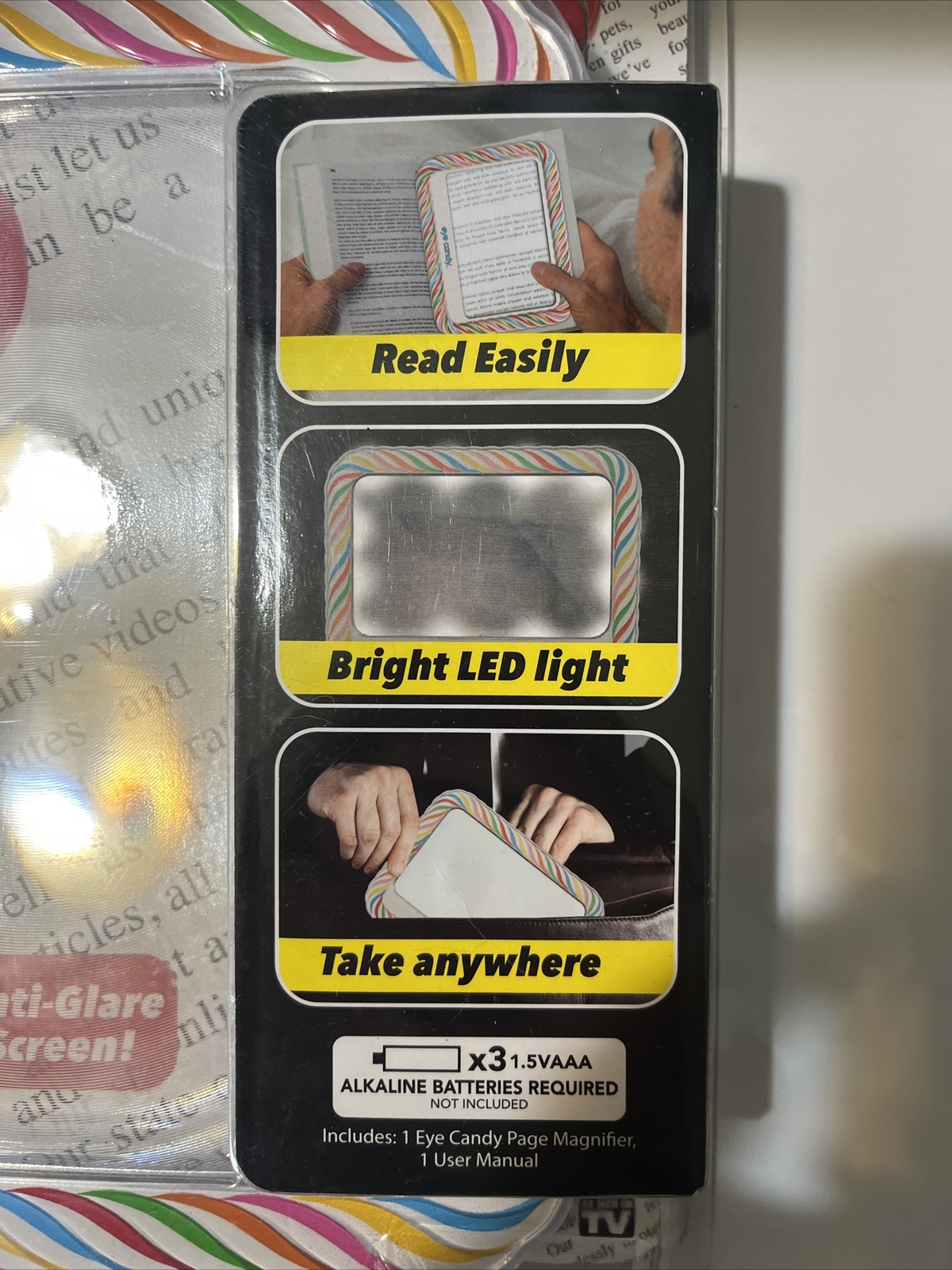 Eye Candy UltraBright FullPage Magnifier, As Seen On TV, Magnifies Up