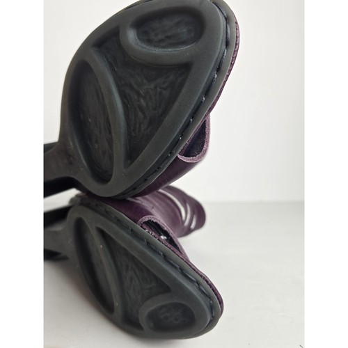 Trippen Women's Size 8 Palisade Leather Aubergine Purple Wedge Slat Rubber Shoes - Picture 7 of 9