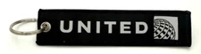 United Airlines Flight Crew Pilot Keychain Luggage Tag NEW! Black/White