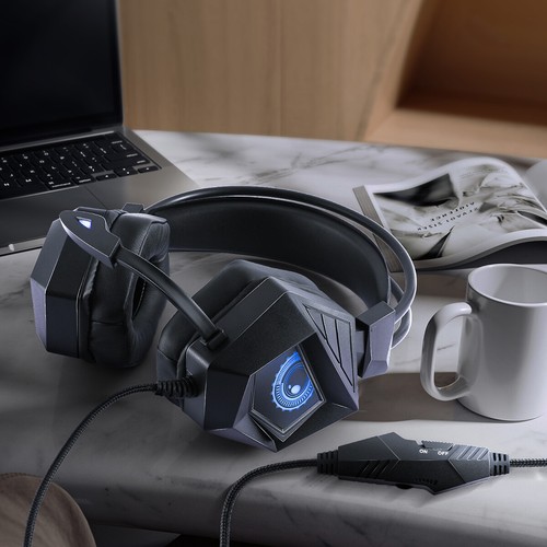 3.5mm RGB LED Gaming Headset Stereo Heavy Bass with Mic for PS4 PS5 Xbox One - Picture 9 of 20