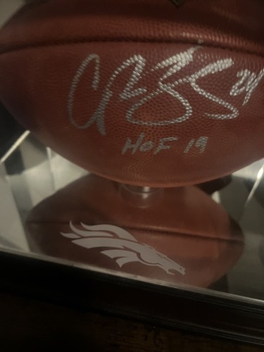 Champ Bailey Denver Broncos Signed Duke Pro Football & "HOF 19" Insc - Fanatics - Picture 2 of 3