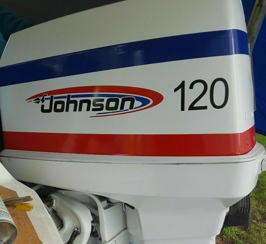 Johnson Outboard boat motor decals stickers graphics. 2 piece kit eBay