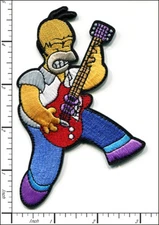 12 Pcs Embroidered Iron on patches Bart Simpson Cartoon Play Guitar AP024cE