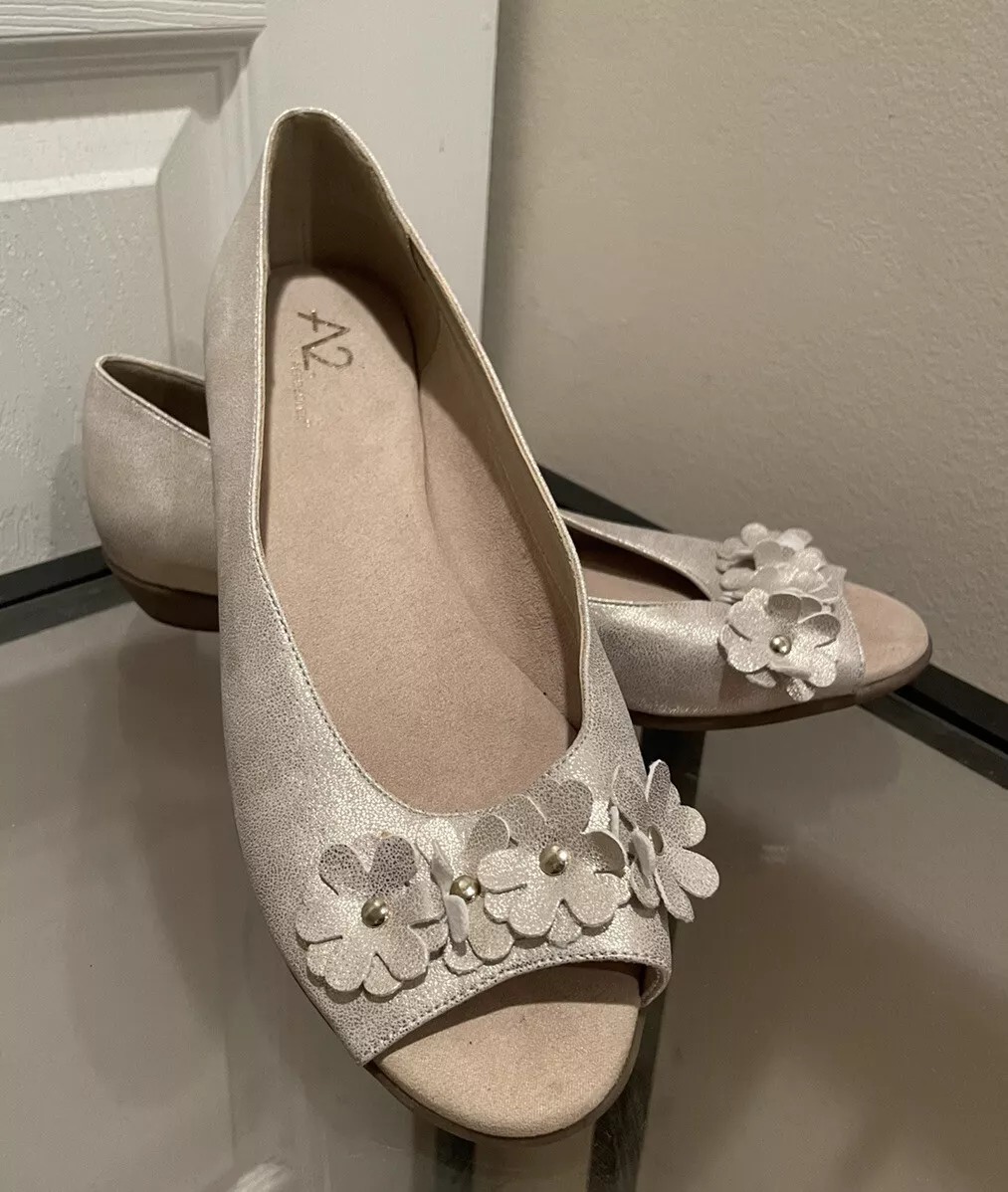 A2 by Aerosoles At Long Last Floral Peep Toe Flat Size 7.5 eBay
