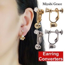 Clip On Earrings Converters Gold Silver Crystal Screw Back Pierced To Clip On