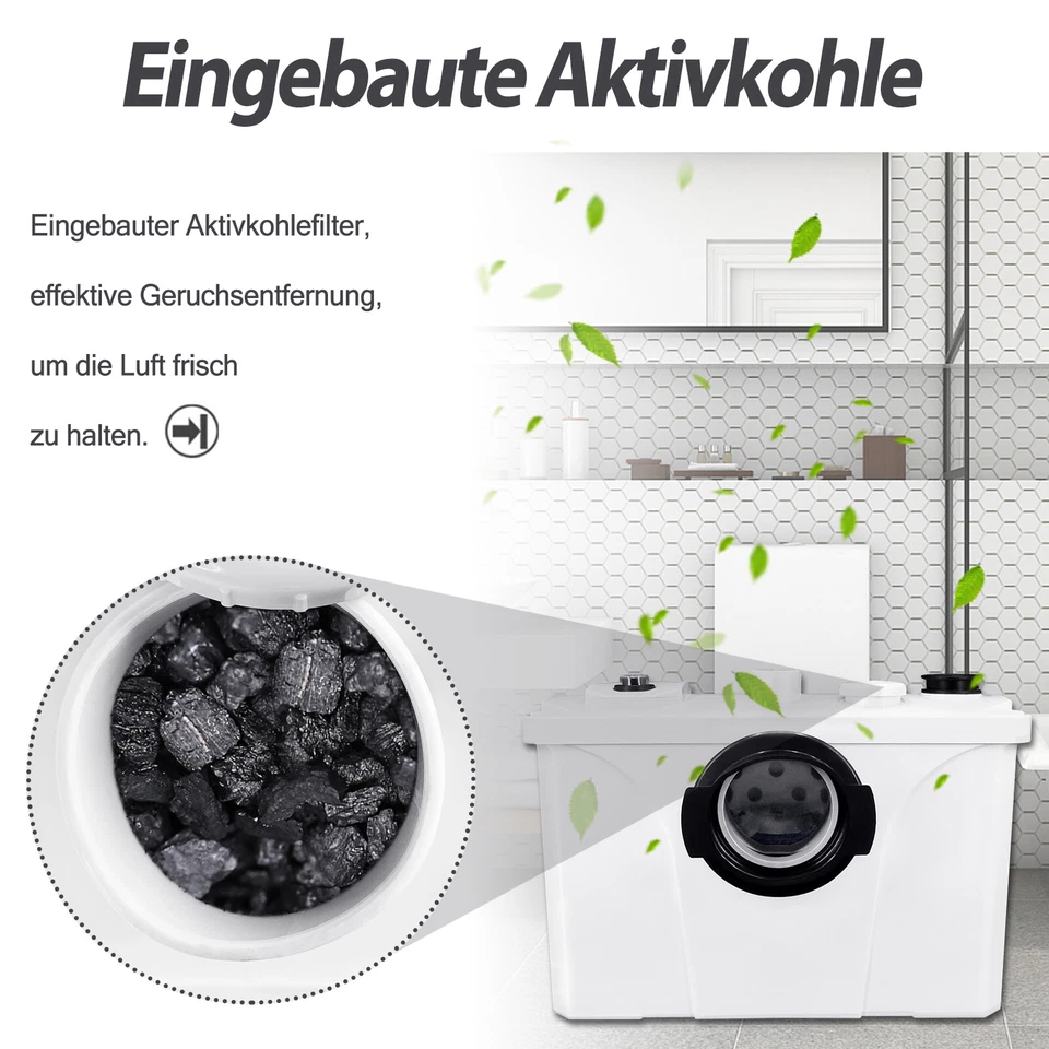 700W Schmutzwasserpumpen Haushaltspumpe Fäkalienhebeanlage Fäkalienpumpe Dusche - Bild 3 von 4