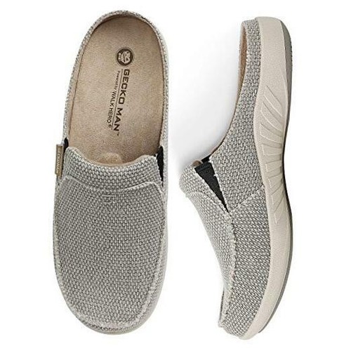 Mens Slippers with Arch Support, Canvas 