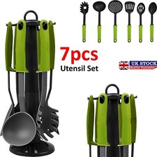 7PCS NYLON SET KITCHEN UTENSIL STAND COOKING TOOL CAMPING FOOD NON STICK UK