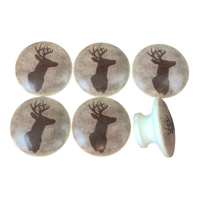 Set of 6 Deer Head Knobs eBay