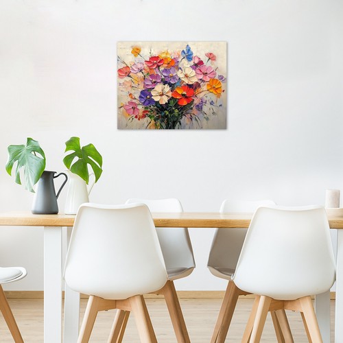 Watercolor Plant Orange Wildflower Abstract Wall Art for Bathroom Living Room - Picture 2 of 15