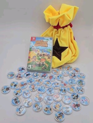 Animal Crossing Game, 48 Amiibos, And Money Bag! New Horizons. RARE.