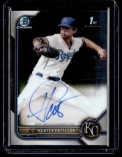 2022 Bowman Draft Chrome Pick Autographs Hunter Patteson Auto Kansas City Royals