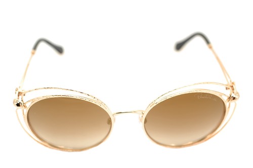 ROBERTO CAVALLI CASCINA 1030 28G Womens Metal Round Sunglasses GOLD MIRROR BROWN - Picture 3 of 9