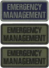 EMERGENCY MANAGEMENT EMBROIDERY PATCH 2X5 HOOK ON BACK