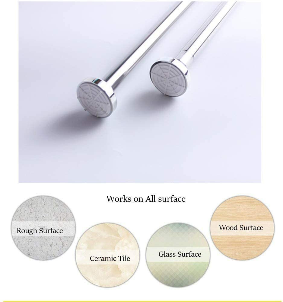 Telescopic Shower Curtain Rod Metal Extendable 65220cm Net Tension