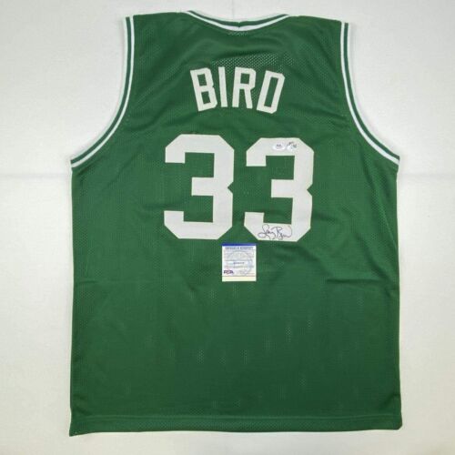 Autographed/Signed Larry Bird Boston Green Basketball Jersey PSA/DNA COA - Picture 1 of 4
