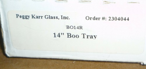 Peggy Karr Glass 14” BOO Tray Signed 2002 - Picture 4 of 4