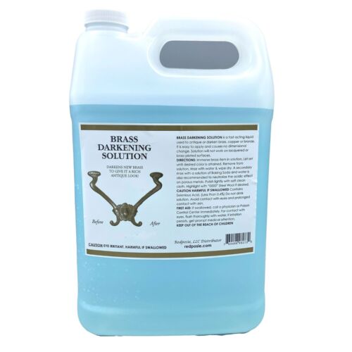 GALLON (128 ounces) Brass Ager Darkening Solution antique vintage old metal rust - 第 1/2 張圖片
