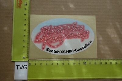 Alter Aufkleber HiFi Video Audio Data Computer Kassette Diskette SCOTCH (TVGD)