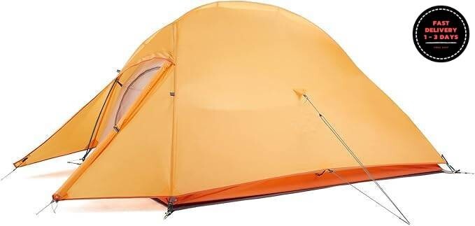 Tienda de campaña ligera para mochileros Cloud-Up para 2 personas, con espacio.