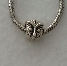 Owl Head Animal Bird Bead Spacer for Silver European Charm Bracelet Necklace