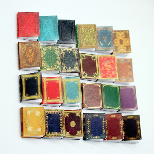 48pcs 1:12 Miniature Books Fill A Bookshelf Study Accessories Dollhouse Decor - Afbeelding 6 van 23