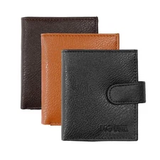 DUO DUFFEL RFID Protected PU Leather Unisex Card Case with Cash Slot & 1 ID Card