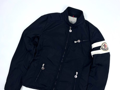 Auténtica chaqueta cortavientos vintage para mujer MONCLER azul nailon logotipo grande - 1 S/M - Imagen 17 de 19