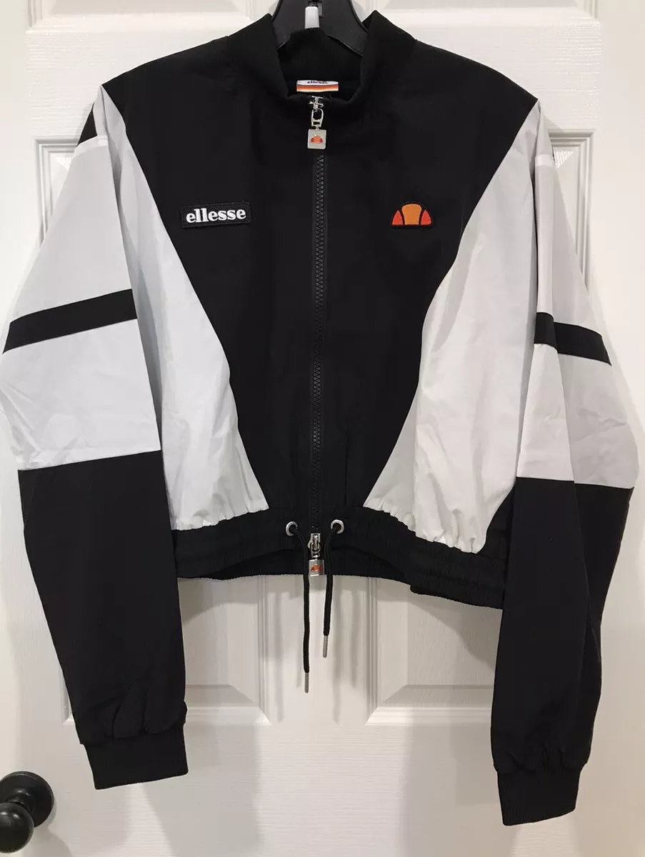 Ellesse Stephanie Crop Black/White Jacket Size L