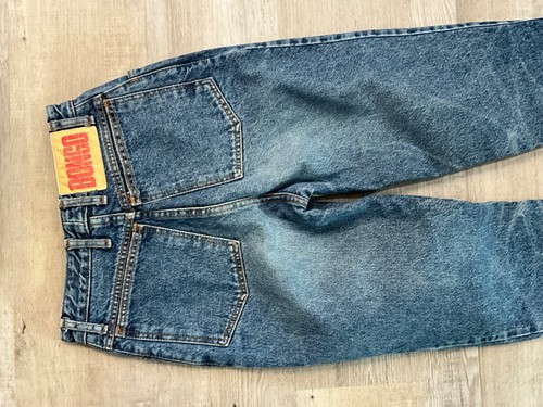 Jeans a mosca vintage Bongo Gene Montesano USA top rialzati M. con bottoni di lavaggio taglia 5 - Foto 13 di 13