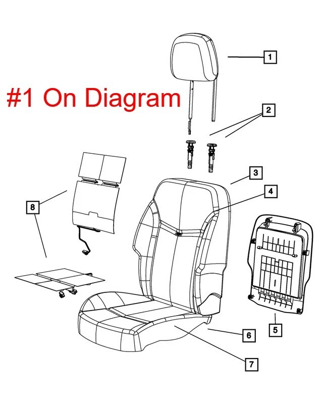 NUEVO OEM Mopar Asiento Delantero Reposacabezas Beige Tela 1US39HL1AB Dodge Avenger 2011-2014 Foto 3 de 4
