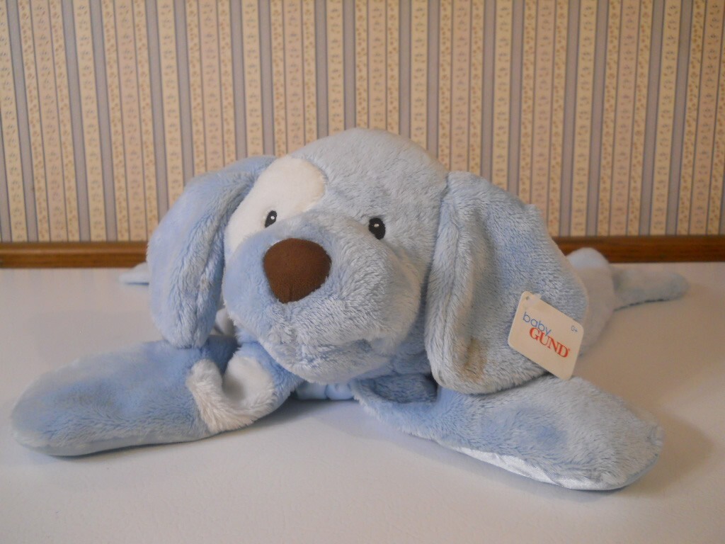 New Baby Gund Huggy Buddy blue "Spunky" puppy dog security blanket toy with tags Cuisine