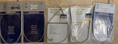 5 Sets Susan Bates Addi Turbo Circular Knitting Needles sizes 2, 3, 3.25, 4 