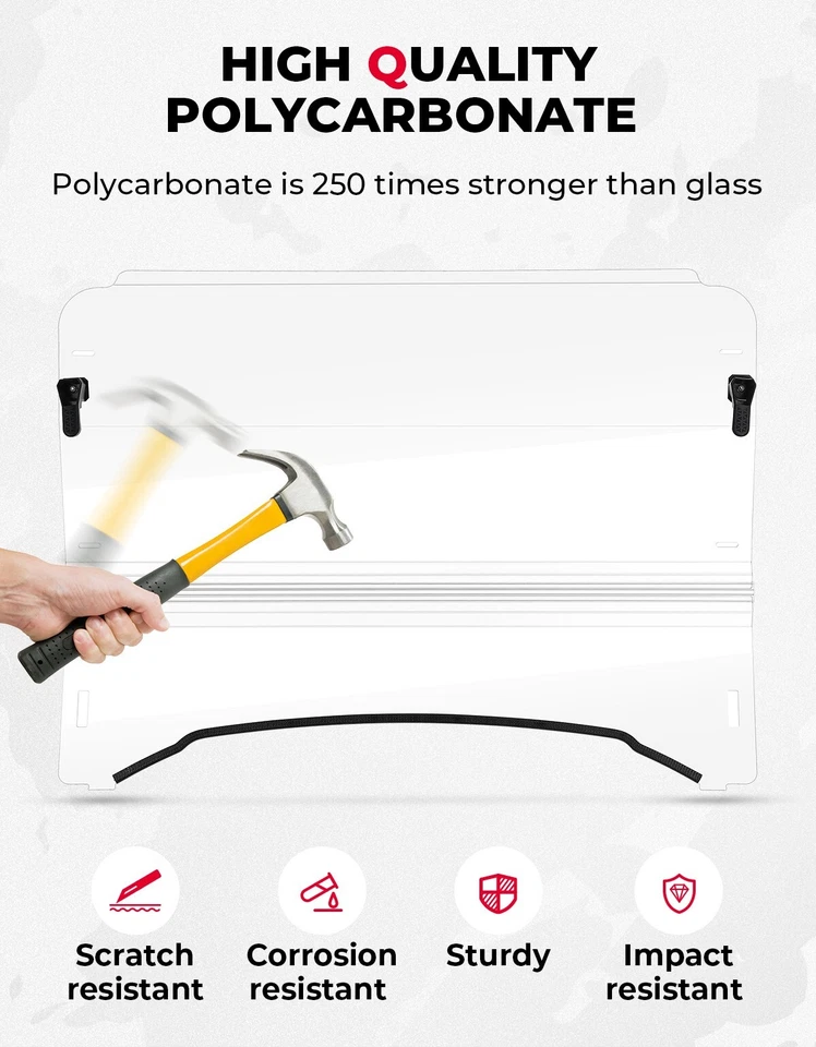 KEMIMOTO ВЕНТИЛИРУЕМОЕ откидное полное переднее лобовое стекло для Kubota RTV 500 400 520 2008-2025 - Изображение 3 из 4