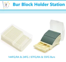 Dental Bur Block / Holder / Station with Pull out Drawer Holds 144FG/RA & 24FG