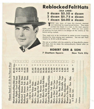 VINTAGE 1930s USED HATS ADVERTISING POSTCARD PRICED BY THE DOZEN NEW HATS TOO 