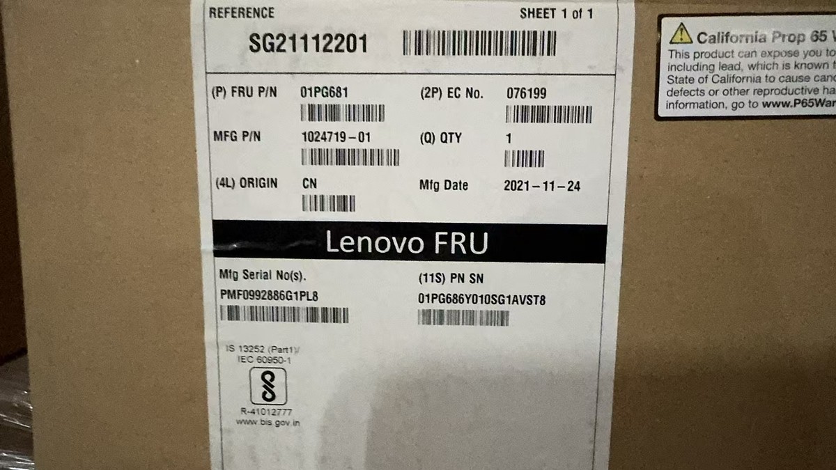 Lenovo 01DC150 01PG681 01DC149 SP-PCM02-HE580-AC DS6200 DS2200
