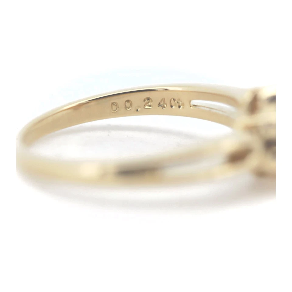 Anillo de diamantes rubí Mikimoto 0,12 quilates 0,24 tamaño EE. UU. 5,75 K18YG 18 K amarillo Foto 3 de 4