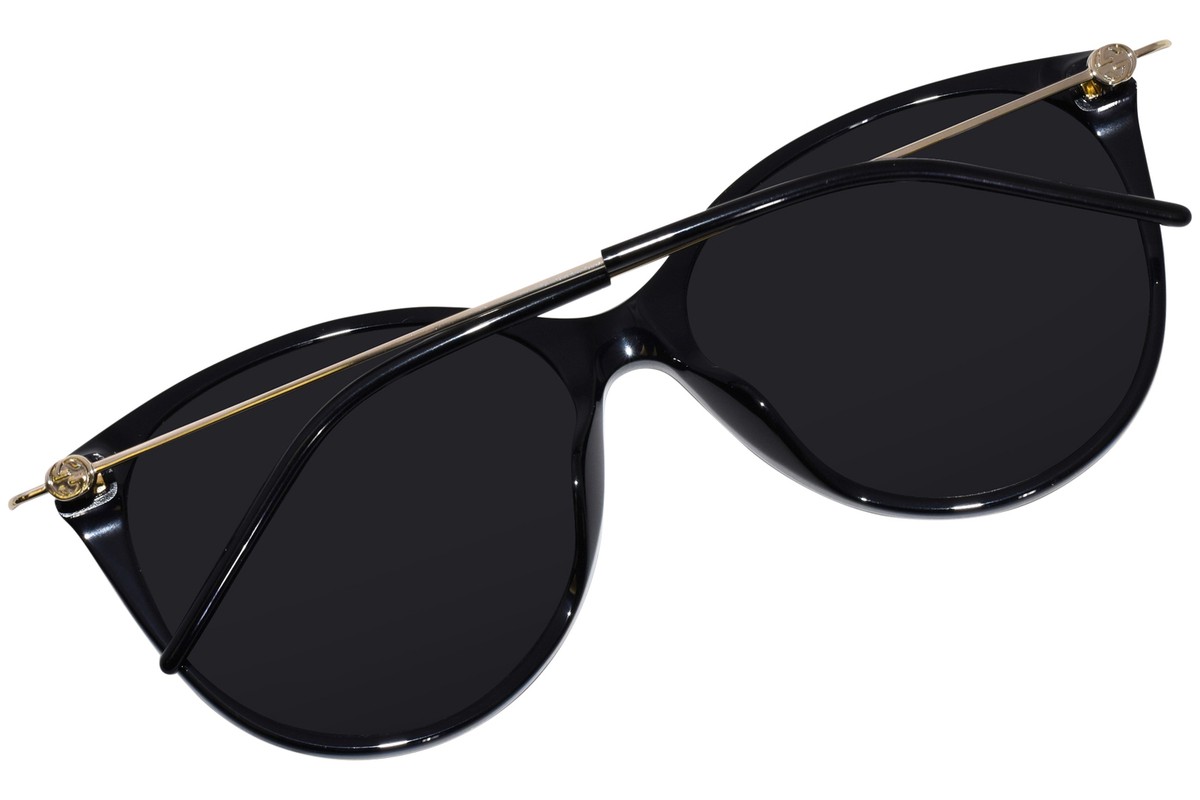 サングラス GUCCI Gucci - GG1268S - 001 black gold grey Gucci GG1268S 001 Sunglasses Women's Black/Gold/Grey Lenses