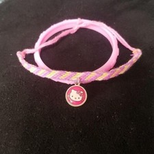 Hello Kitty Braided and Rubber Pink Bracelets