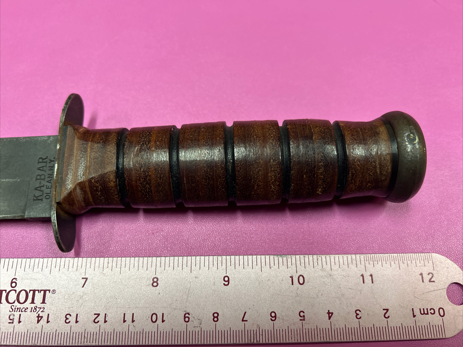 KaBar USMC MK2 Fighting Knife w/ Leather Sheath 7” Blade Kabar eBay