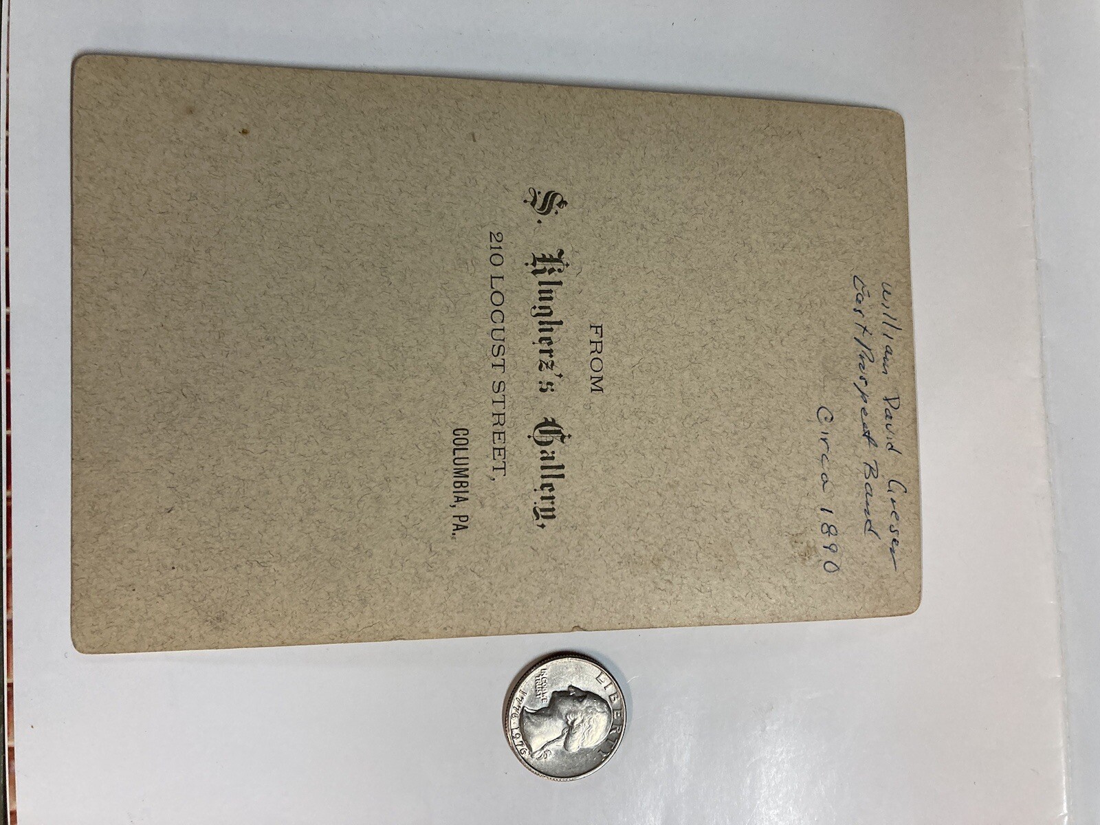 1890s East Prospect Pa Band Solo Photo Klugherz’s Gallery