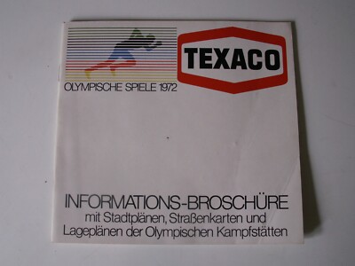 Vintage Texaco Informations-Broschüre Olympische Spiele München 1972 