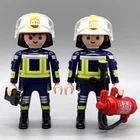 Playmobil Lot 2 Firemen Fighters Rescue Workers Extinguisher Adult Figures