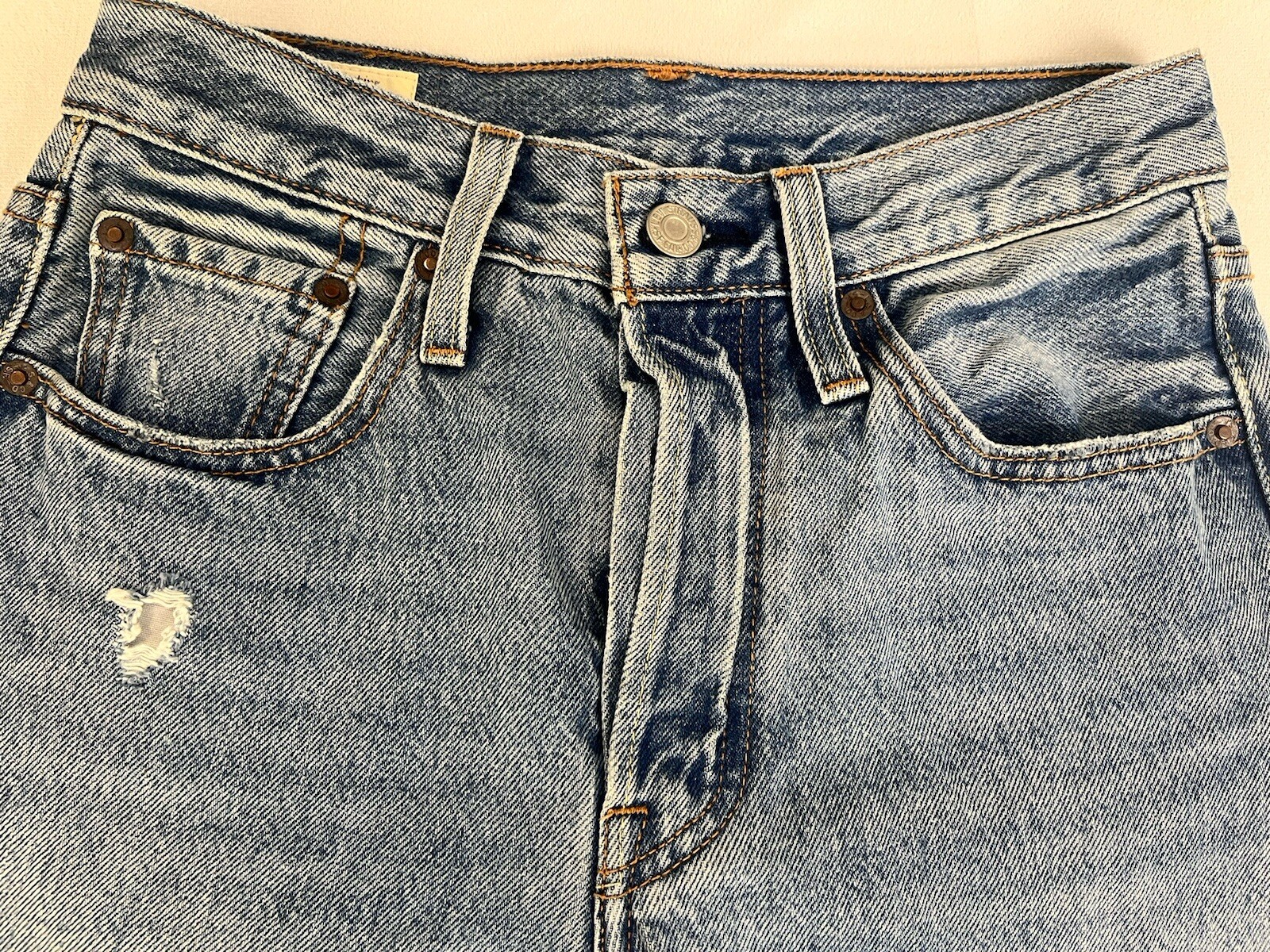 Levi 501 S Big E Irregular Button Fly Distressed … - image 3