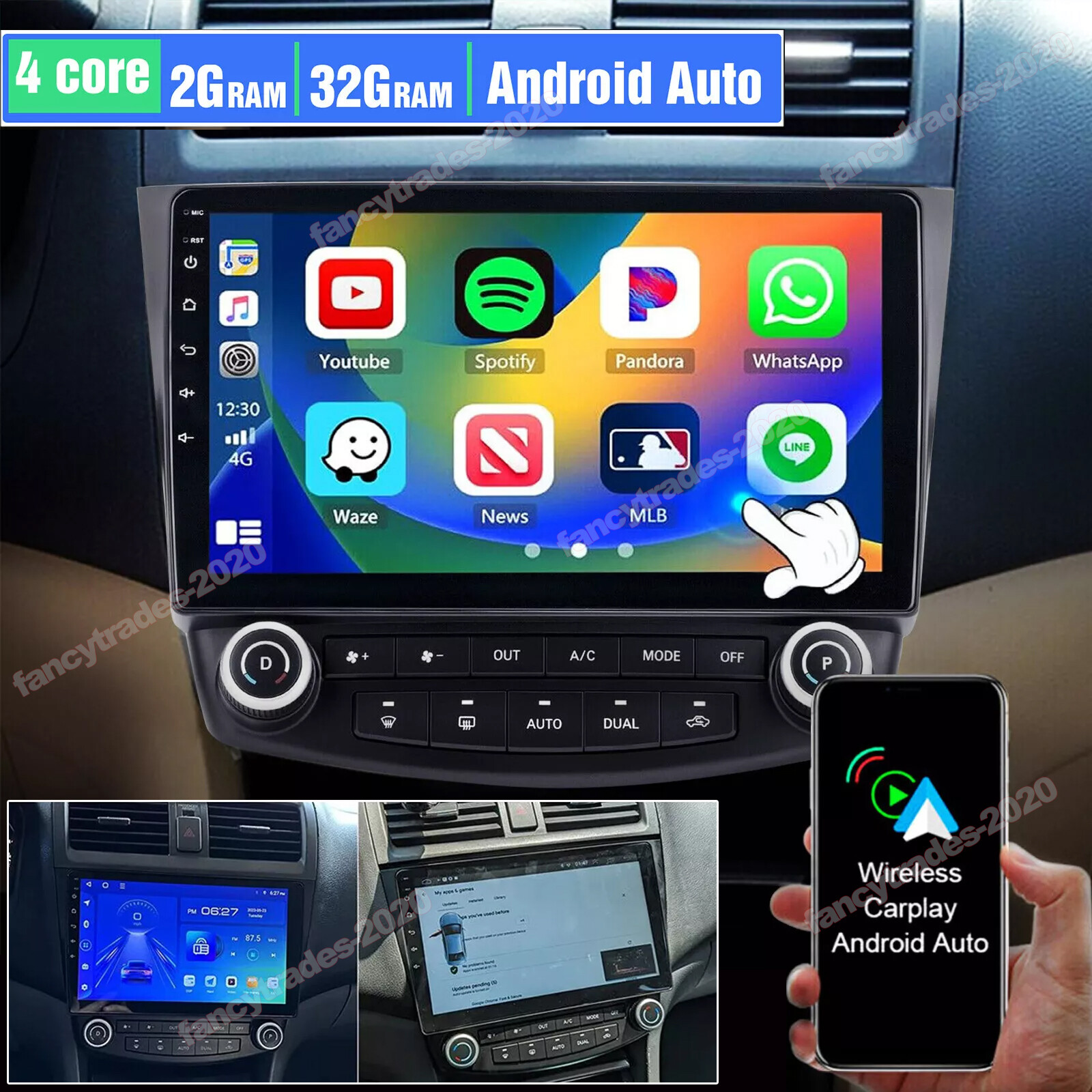 32GB Android 13.0 Car Carplay Stereo Radio For Honda Accord 2003-2007 GPS FM RDS